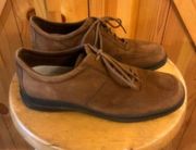 Easy Spirit Shoes Womens 8 Casual Oxford Brown Leather Low Top Lace Up Round Toe