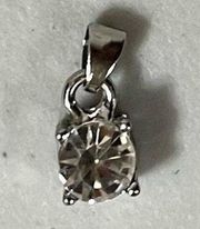 Silver Round Diamond Gemstone Crystal Necklace Charm Pendant Jewelry 💎