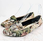 Vintage White Mountain Floral Tapestry Comfort Flat Womens Loafers ~ Size 6M