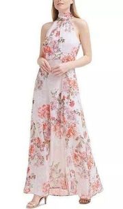NEW  ELIZA J Floral-Print Chiffon Gown Size 6 Woman’s Maxi Colorful Dress