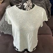 LC LAUREN CONRAD White with Floral Design T-Shirt Size Medium