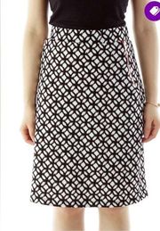 NWOT  geometric print zip pocket detail skirt black white XL stitch fix