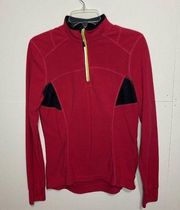 Mondetta Womens Sz Medium Pink Black 1/4 Zip Pullover