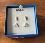 Harry Potter Earrings Silver Plated Pierced Earrings New