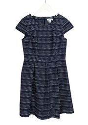 Liz Claiborne Retro Style Navy and White Stripe Fit and Flare Dress 12