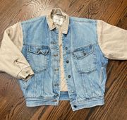 Mixed Texture Denim Jacket