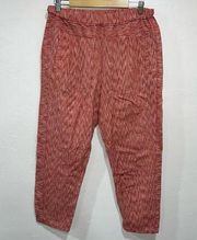 Anthropologie Brand Coral Red Longshore Size M Cotton High Rise Cropped Pants