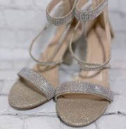 Sparkle Ankle Strap Heeled Sandals W Aurora Borealis Rhinestones-8