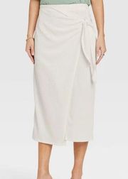 Knotted Wrap Midi Skirt