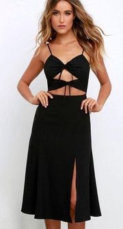 Revolve x NBD Tie Me Down Black Midi Dress