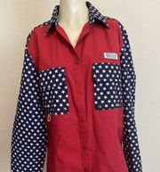 NWT! #11 Women's Red, White and Navy USA Fishing Shirt by Jadelynn Brooke, Sz S