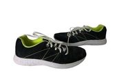 DANSKIN Womens Black Neon Stitched Sneakers Size 7