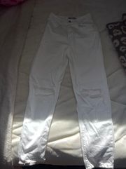 High Rise White Jeans