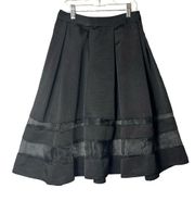 Express Skirt Womens 0 Black Pleated Sheer A Line Midi Formal Wedding Party