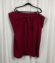 Eloquii Burgundy Deep Red Tie Front Midi Skirt Sz.28W