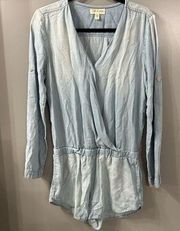 Cloth & Stone Anthropologie  Chambray Romper Size S