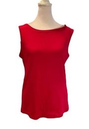 Red Sleeveless Scoop Neck Tank Top Size PM