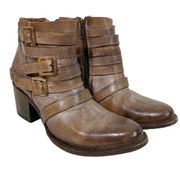 Freebird by Steven Santo Leather Ankle Heeled Bootie Boots Size 6