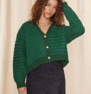 Raga Emerald City Cropped Cardigan Checker Print Stripes