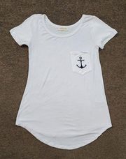 White Anchor Tunic Tee, Women's S