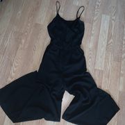 Black Lace Trim Jumpsuit
