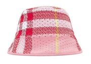 NEW Burberry Knitted Check Bucket Hat, Pink IP Check, Size L, New with Tag $890