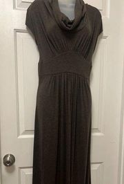 Nymphe Cowl Neck Long Brown Dress