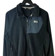 Rei Polartec Jacket Black Small S Winter Coat Outdoor Pocket Zip Graphic Tee