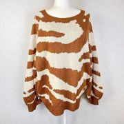 Sweater Women’s Large Animal Print Pattern Tight Knit Pullover Sweater