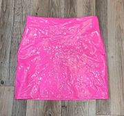 SheIn  hot Pink leather mini Barbie skirt size XS