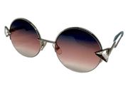 Fendi Silver Round Blue Ombre Gemstone Jeweled Sunglasses FF 0243/S