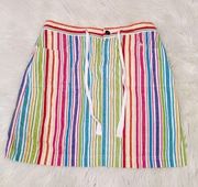 Christopher Banks Size 6 Multi Color Rainbow Skort Pockets Summer Beach Kawaii