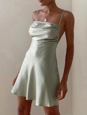 Danielle Bernstein weworewhat ruched printed mini Slip Dress