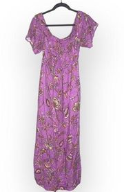 833-ISABEL Maternity Purple Floral Dress