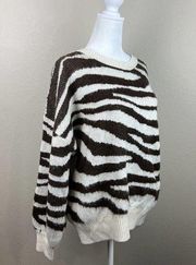 Wild Fable Sweater Women Medium Oversized Brown Animal Print