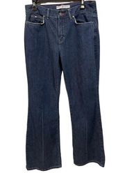 Tommy Hilfiger Y2K Blue Medium Wash Cotton Denim High Rise Flare Retro Jeans