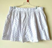 NWOT Gap Small White 100% Cotton Embroidered Eyelet Mini Skirt Lined Gym Summer