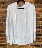 Lou & Grey LOFT Gray Pullover Lightweight Knit Hoodie Women's Size Large