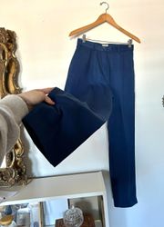 Vintage High Waisted Navy Pleated Trousers 