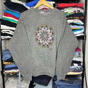 Faded Grey Abstract Floral Sweatshirt