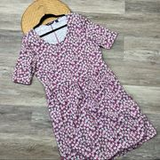 Lands end pink floral printed dress