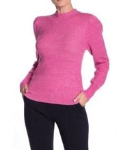 Free Press Nordstrom Pink Puff Shoulder Sleeves Knit Sweater X-Small