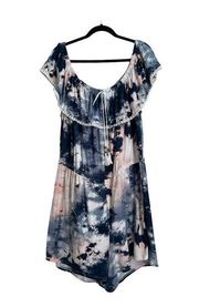 Derek Heart Tie Dye Off-The-Shoulder Romper Plus Size 3X