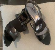 Etienne Aigner Black wedge heel sandals 10M