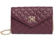 BADGLEY MISCHKA Plum Diamond Quilt Convertible Crossbody Bag $129