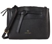 Nanette Lepore ❤︎︎ Faux Leather Logo Crossbody Bag Sectional Handbag ❤︎︎ Black