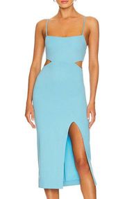 Revolve Bodycon Cut Out Midi Dress Mermaid Blue XS Cocktail H:ours Haydon Slit