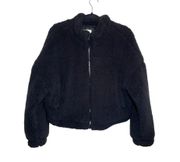 Harper Heritage Black Sherpa Full Zip Crop Teddy Jacket