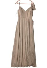 Size S Devin Convertible Gown In Taupe Slit Prom Bridesmaid NEW FLAW