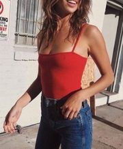 Brandy Melville Red Rib Bodysuit